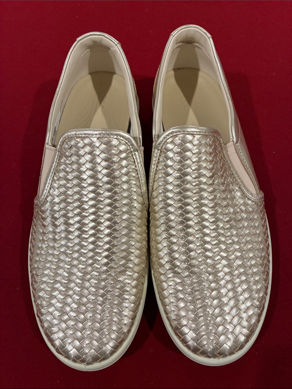 Ecco Metallic Woven Slip-On Sneakers - Silver